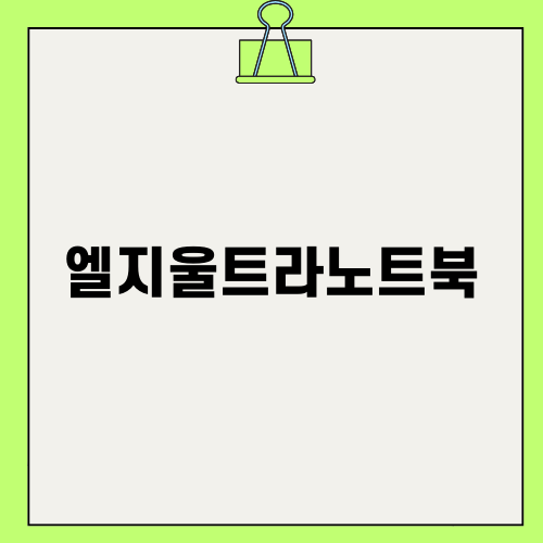 엘지울트라노트북 솔직 후기