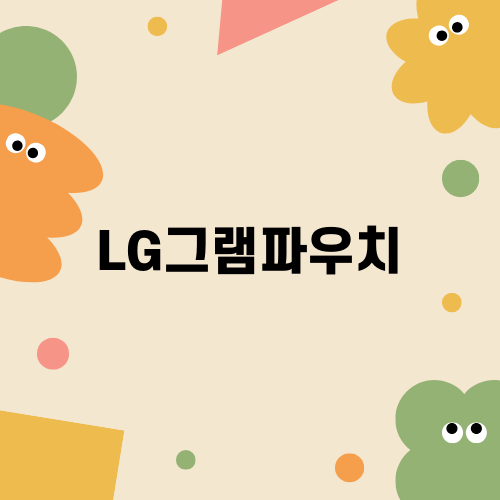 LG그램파우치로 스타일과 보호를 동시에!